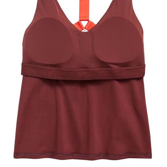 Athleta Ascent Support Top size M Brown/Vermillion - Picture 6 of 6